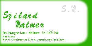 szilard malmer business card